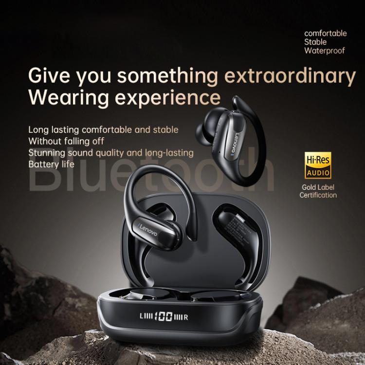 Original Lenovo EA305 Ear-mounted Digital Display True Wireless Bluetooth Earphones(Black) - TWS Earphone by Lenovo | Online Shopping UK | buy2fix