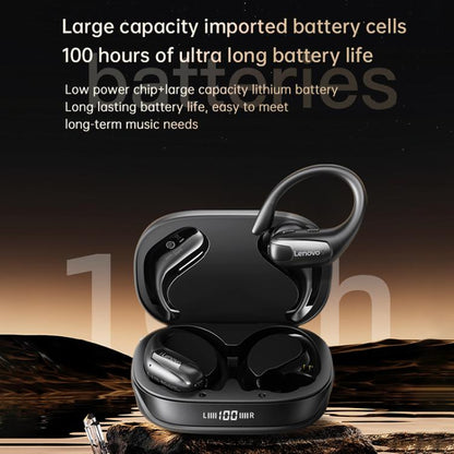 Original Lenovo EA305 Ear-mounted Digital Display True Wireless Bluetooth Earphones(Black) - TWS Earphone by Lenovo | Online Shopping UK | buy2fix