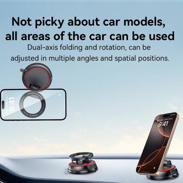 Yesido C219 Suction Cup Car MagSafe Magnetic Mobile Phone Holder(Black) by Yesido