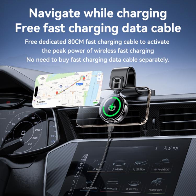 Yesido C316 15W Magsafe Magnetic Car Wireless Charger(Black) - Wireless Charger Holders by buy2fix | Online Shopping UK | buy2fix