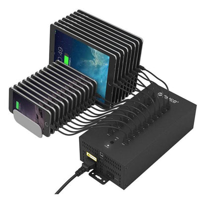 ORICO IH20P Industrial Grade 20 Ports USB 2.0 Hub, Plug:EU Plug(Black) - USB 2.0 HUB by ORICO | Online Shopping UK | buy2fix