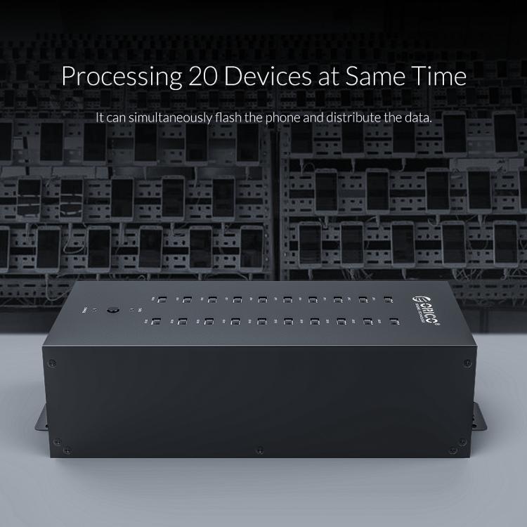 ORICO IH20P Industrial Grade 20 Ports USB 2.0 Hub, Plug:AU Plug(Black) - USB 2.0 HUB by ORICO | Online Shopping UK | buy2fix