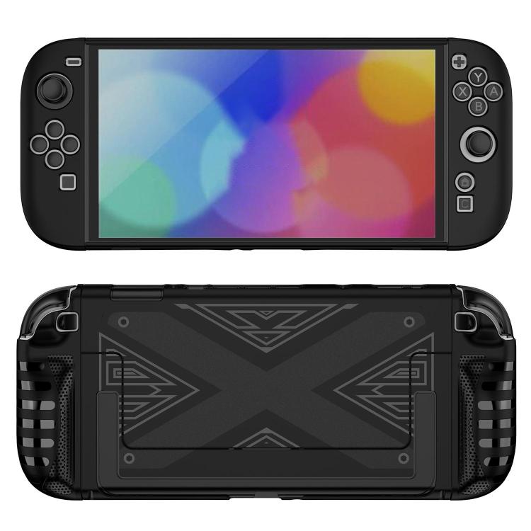 For Nintendo Switch 2  Detachable X-pattern Protective Case with Holder(Black) - Cases by buy2fix | Online Shopping UK | buy2fix