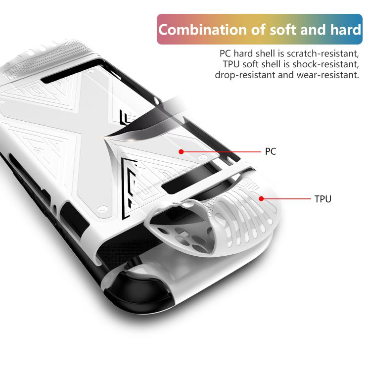 For Nintendo Switch 2  Detachable X-pattern Protective Case with Holder(White) - Cases by buy2fix | Online Shopping UK | buy2fix