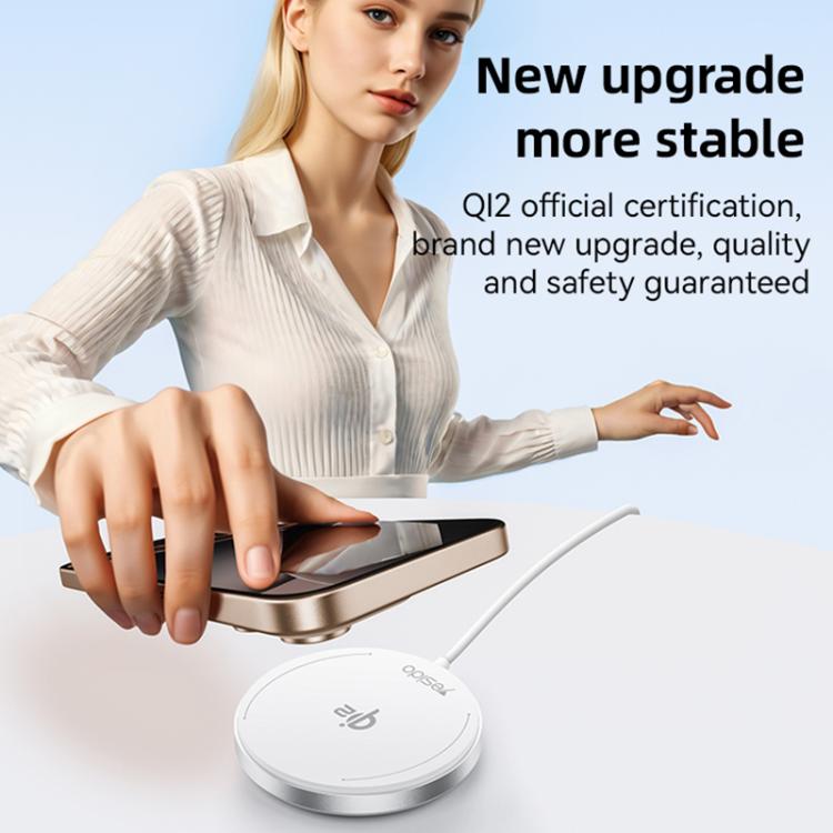 Yesido DS24 15W QI2.0 Desktop Magnetic Fast Charging Wireless Charger(White) - Wireless Charger by Yesido | Online Shopping UK | buy2fix