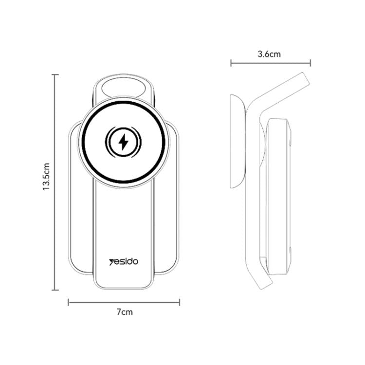 Yesido DS26 4-in-1 Magnetic Wireless Charging Stand with Night Light(Black) - Wireless Charger by Yesido | Online Shopping UK | buy2fix