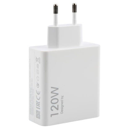 120W USB Fast Charger with 1m USB to Type-C Cable, Plug Type:EU Plug(White) - USB Charger by buy2fix | Online Shopping UK | buy2fix