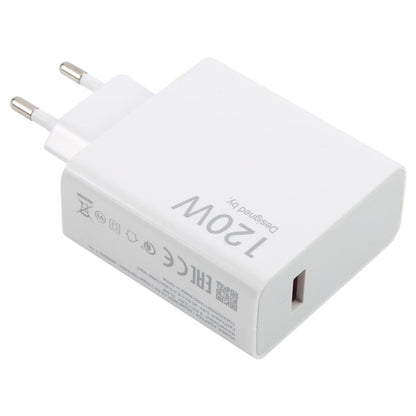 120W USB Fast Charger with 1m USB to Type-C Cable, Plug Type:EU Plug(White) - USB Charger by buy2fix | Online Shopping UK | buy2fix