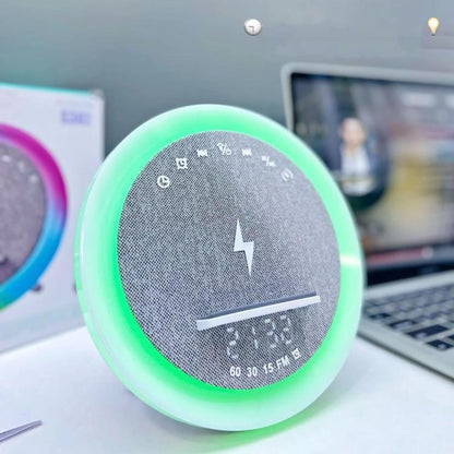 S302 Clock Alarm 15W Intelligent Wireless Charger LED Light Bluetooth Speaker(White) - Desktop Speaker by buy2fix | Online Shopping UK | buy2fix