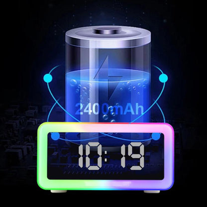 P14 Clock Alarm 10W Intelligent Wireless Charger LED Light Bluetooth Speaker(White) - Desktop Speaker by buy2fix | Online Shopping UK | buy2fix