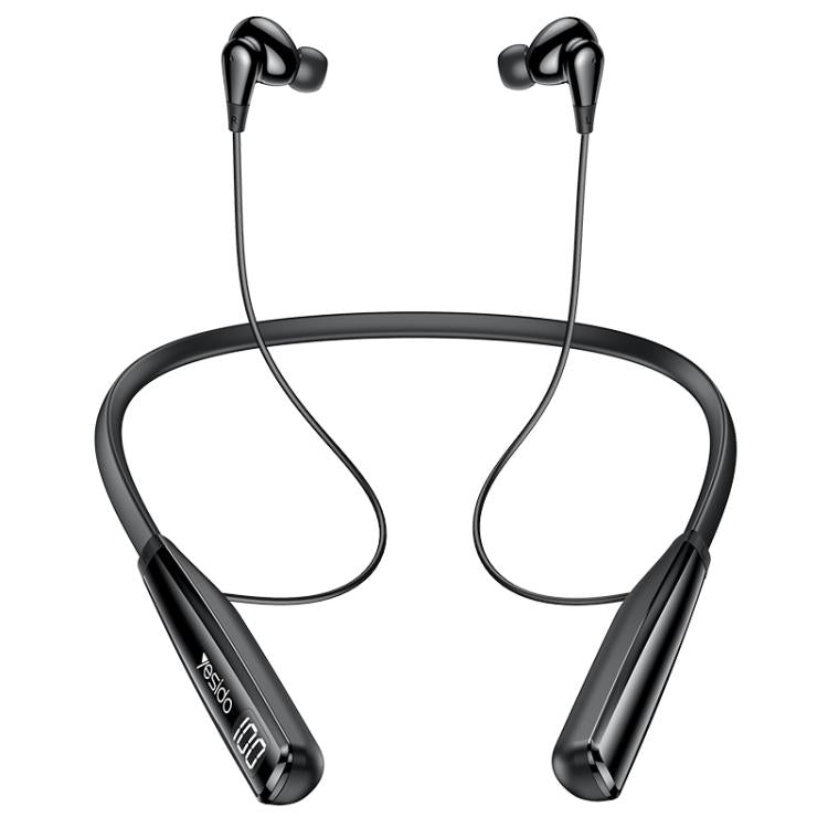 Yesido YSP22 Digital Display Magnetic Neckband Bluetooth Earphone(Black) - Neck-mounted Earphone by Yesido | Online Shopping UK | buy2fix
