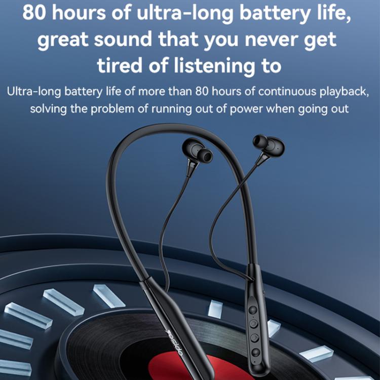 Yesido YSP22 Digital Display Magnetic Neckband Bluetooth Earphone(Black) - Neck-mounted Earphone by Yesido | Online Shopping UK | buy2fix