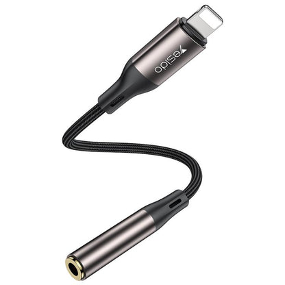 Yesido YAU45 8 Pin to 3.5mm Aluminum Alloy Audio Adapter(Gold) - Earphone Adapter by Yesido | Online Shopping UK | buy2fix