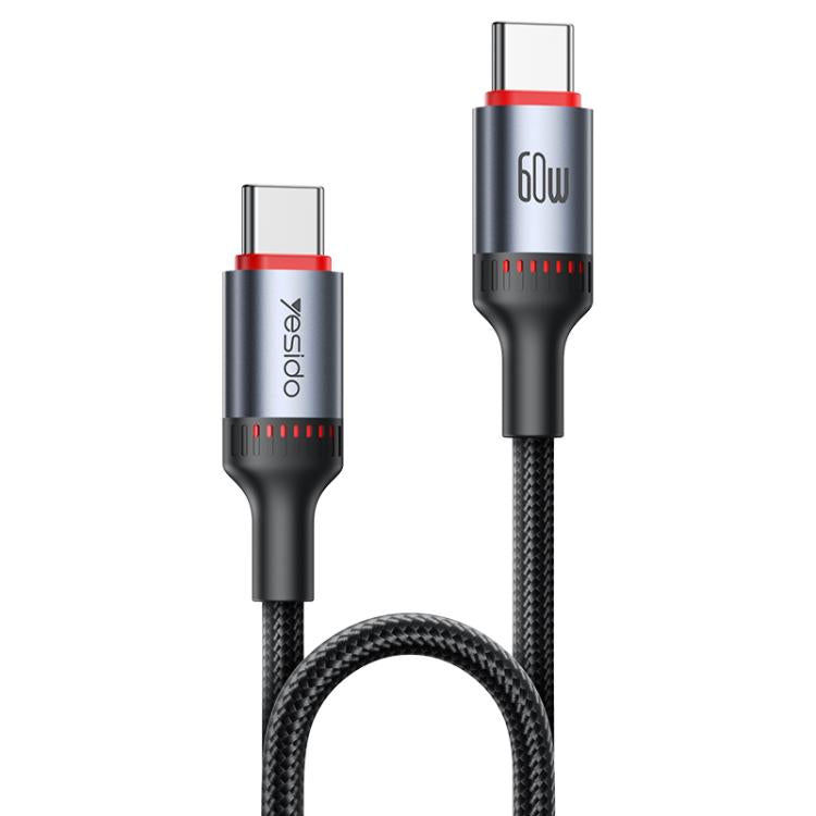Yesido CA181 PD60W 3A USB-C / Type-C to USB-C / Type-C Charging Data Cable, Length: 1.2m(Black) - USB-C & Type-C Cable by Yesido | Online Shopping UK | buy2fix