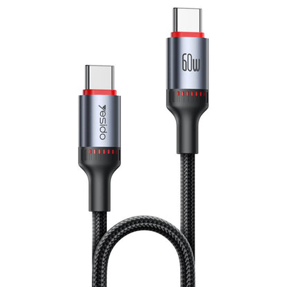 Yesido CA181 PD60W 3A USB-C / Type-C to USB-C / Type-C Charging Data Cable, Length: 1.2m(Black) - USB-C & Type-C Cable by Yesido | Online Shopping UK | buy2fix