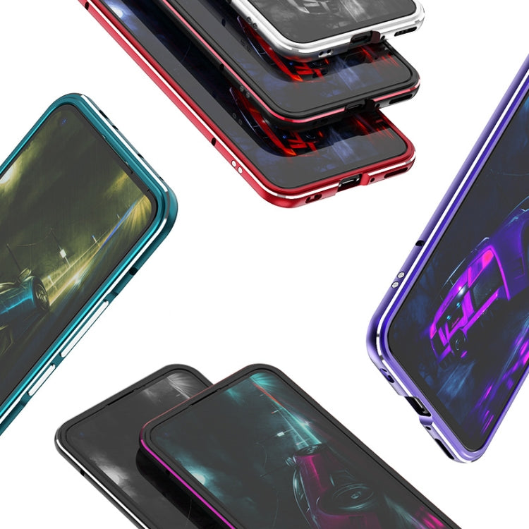 For Huawei Nova 7 Aluminum Alloy Shockproof Protective Bumper Frame(Black Purple) - Huawei Cases by buy2fix | Online Shopping UK | buy2fix