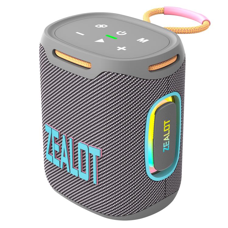 Zealot S122 25W High Power IPX6 Waterproof Outdoor RGB Light Bluetooth Speaker(Grey) - Desktop Speaker by ZEALOT | Online Shopping UK | buy2fix
