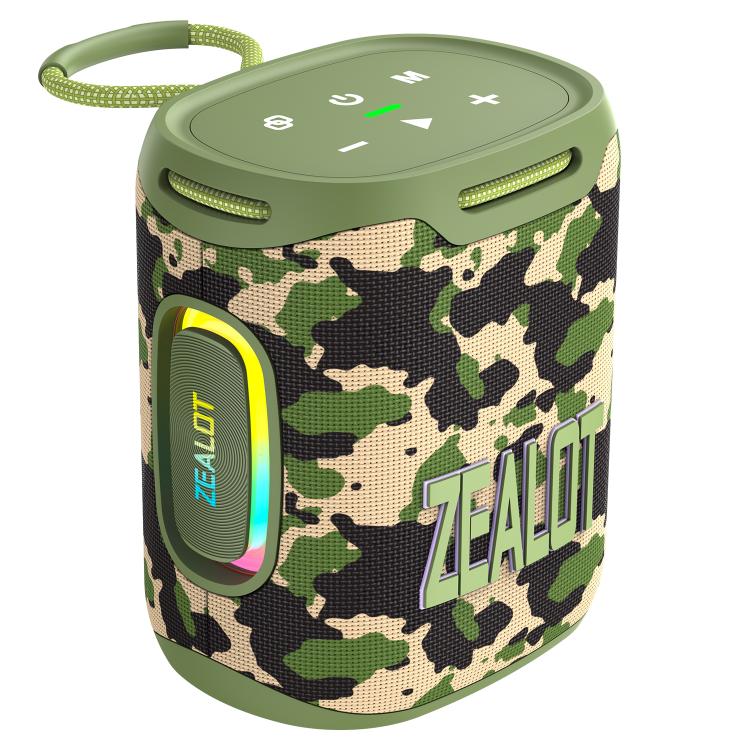 Zealot S122 25W High Power IPX6 Waterproof Outdoor RGB Light Bluetooth Speaker(Camouflage Green) - Desktop Speaker by ZEALOT | Online Shopping UK | buy2fix
