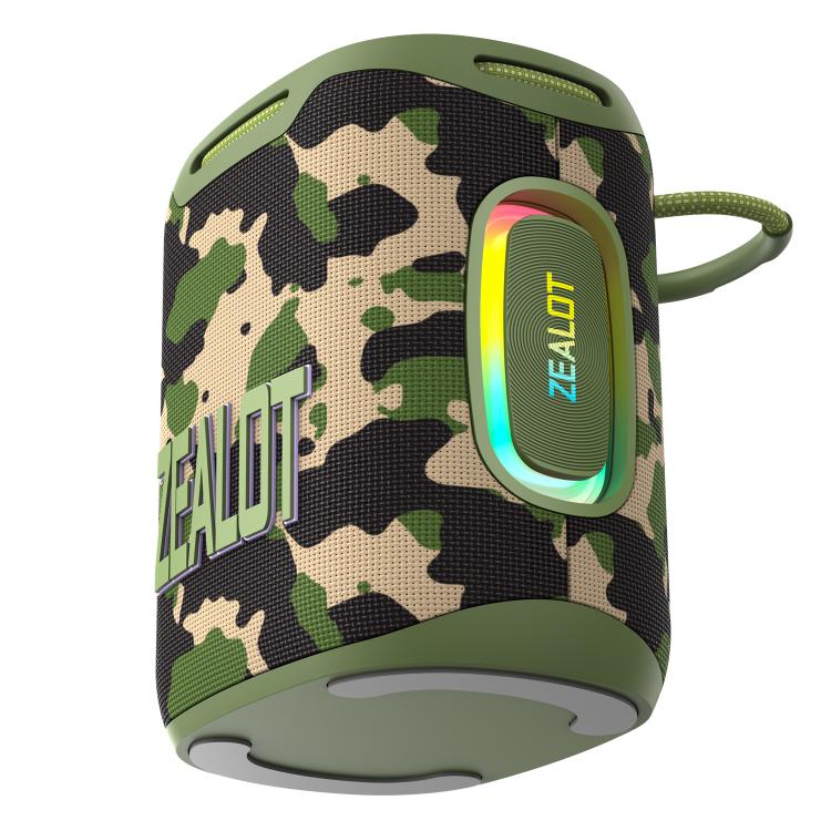 Zealot S122 25W High Power IPX6 Waterproof Outdoor RGB Light Bluetooth Speaker(Camouflage Green) - Desktop Speaker by ZEALOT | Online Shopping UK | buy2fix