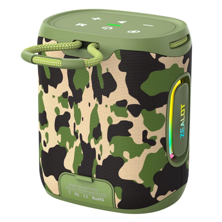 Zealot S122 25W High Power IPX6 Waterproof Outdoor RGB Light Bluetooth Speaker(Camouflage Green) - Desktop Speaker by ZEALOT | Online Shopping UK | buy2fix
