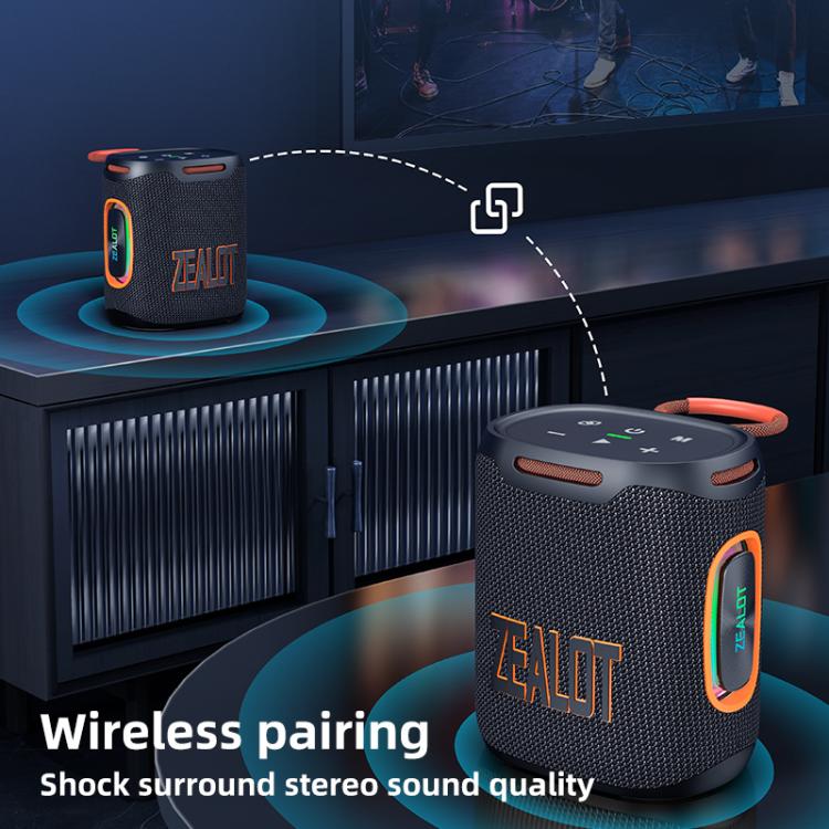 Zealot S122 25W High Power IPX6 Waterproof Outdoor RGB Light Bluetooth Speaker(Blue Cyan) - Desktop Speaker by ZEALOT | Online Shopping UK | buy2fix