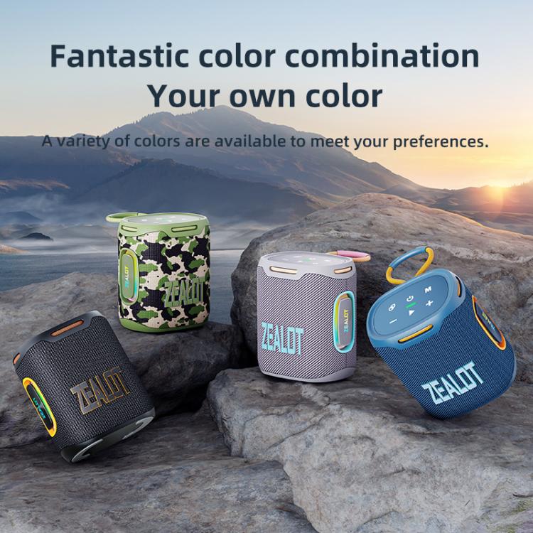 Zealot S122 25W High Power IPX6 Waterproof Outdoor RGB Light Bluetooth Speaker(Blue Cyan) - Desktop Speaker by ZEALOT | Online Shopping UK | buy2fix