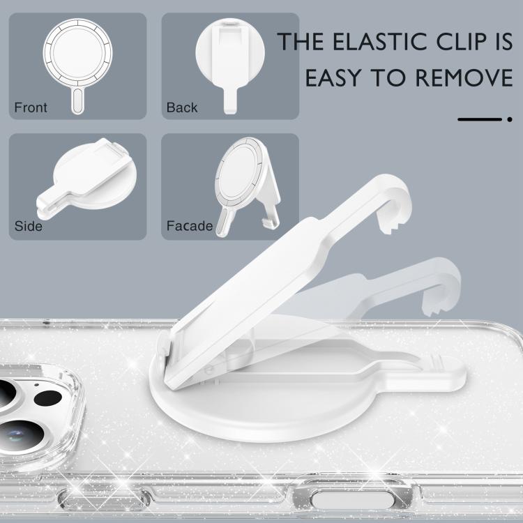 Magnetic Clip Phone Holder Belt Clip Bracket(White) - Ring Holder by buy2fix | Online Shopping UK | buy2fix