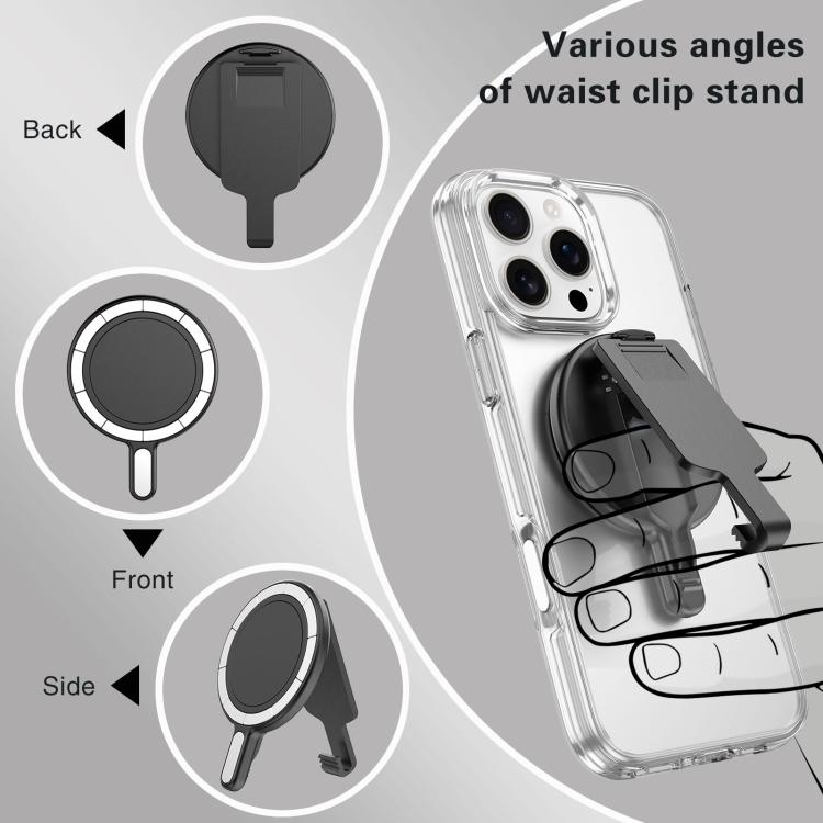 Magnetic Clip Phone Holder Belt Clip Bracket(Grey Plating) - Ring Holder by buy2fix | Online Shopping UK | buy2fix