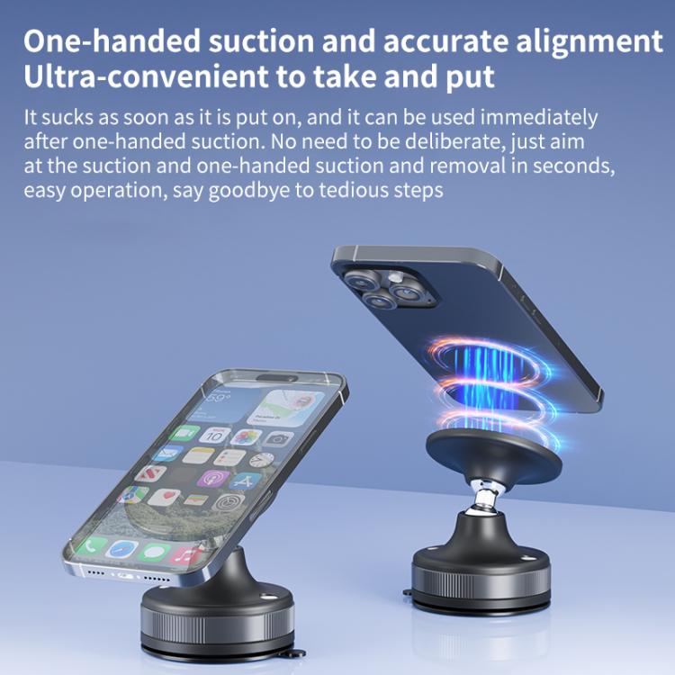 CTT29 Foldable Vacuum Magnetic Suction Cup Phone Holder(Black) - Desktop Holder by buy2fix | Online Shopping UK | buy2fix