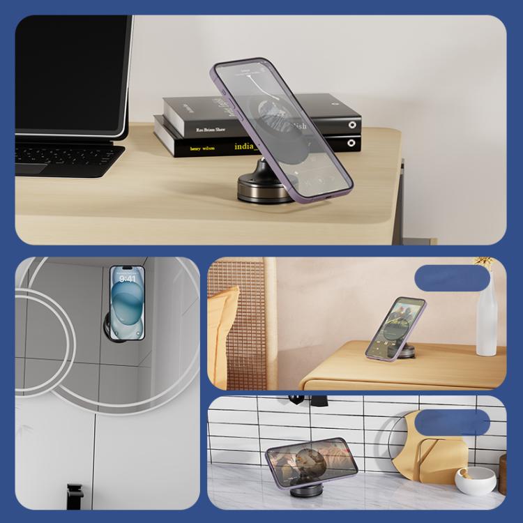 CTT29 Foldable Vacuum Magnetic Suction Cup Phone Holder(Black) - Desktop Holder by buy2fix | Online Shopping UK | buy2fix
