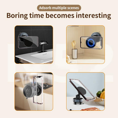 CTT26 Foldable Vacuum Magnetic Suction Cup Kitchen Phone Holder(Black) - Desktop Holder by buy2fix | Online Shopping UK | buy2fix