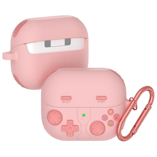 For Samsung Galaxy Buds3 FE Retro Game Console Style Silicone Earbuds Case(Pink)