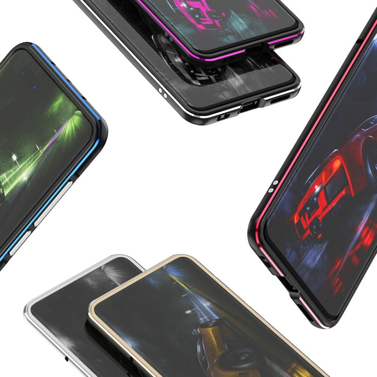 For Huawei P40 Aluminum Alloy Shockproof Protective Bumper Frame(Black Blue) - Huawei Cases by buy2fix | Online Shopping UK | buy2fix