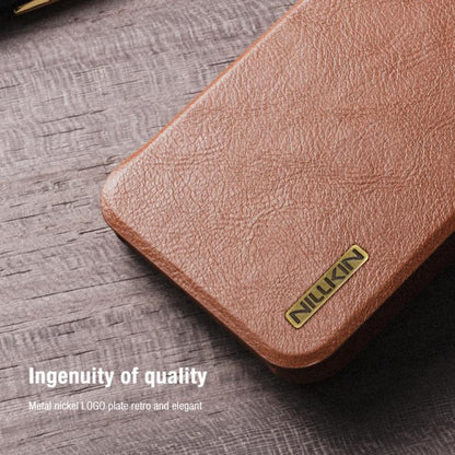 For Samsung Galaxy S25 Ultra 5G NILLKIN QIN Series Pro Sliding Camera Cover Design Leather Phone Case(Brown) - Galaxy S25 Ultra 5G Cases by NILLKIN | Online Shopping UK | buy2fix