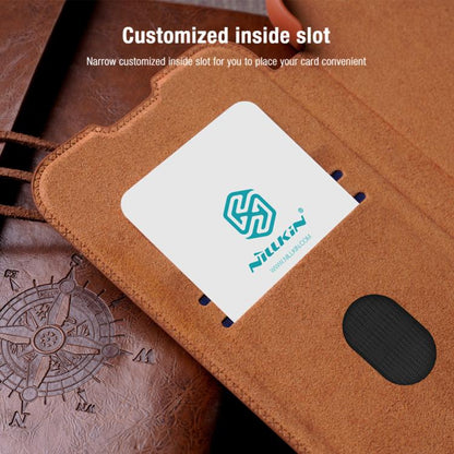 For Samsung Galaxy S25 Ultra 5G NILLKIN QIN Series Pro Sliding Camera Cover Design Leather Phone Case(Brown) - Galaxy S25 Ultra 5G Cases by NILLKIN | Online Shopping UK | buy2fix