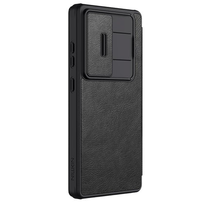 For Samsung Galaxy S25 Ultra 5G NILLKIN QIN Series Pro Sliding Camera Cover Design Leather Phone Case(Black) - Galaxy S25 Ultra 5G Cases by NILLKIN | Online Shopping UK | buy2fix