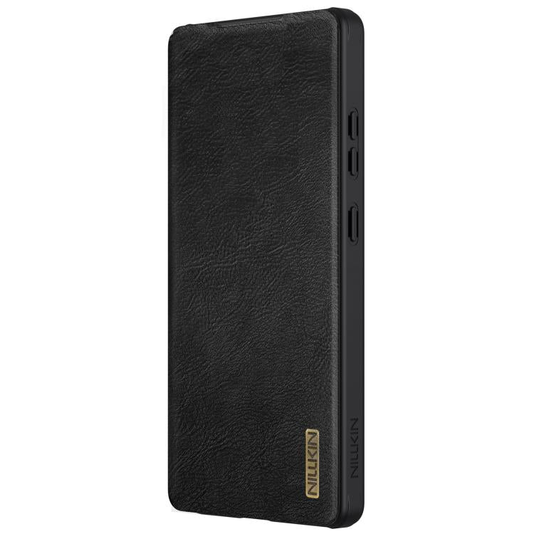 For Samsung Galaxy S25 Ultra 5G NILLKIN QIN Series Pro Sliding Camera Cover Design Leather Phone Case(Black) - Galaxy S25 Ultra 5G Cases by NILLKIN | Online Shopping UK | buy2fix
