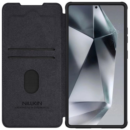 For Samsung Galaxy S25 Ultra 5G NILLKIN QIN Series Pro Sliding Camera Cover Design Leather Phone Case(Black) - Galaxy S25 Ultra 5G Cases by NILLKIN | Online Shopping UK | buy2fix