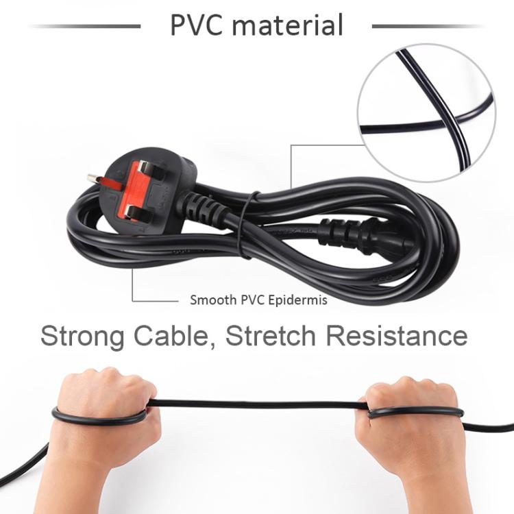 Big UK Plug Computer PC Power Cord 3 Pin Cable 0.5 Square, Length:1.5m(Black) - Power Cord by buy2fix | Online Shopping UK | buy2fix