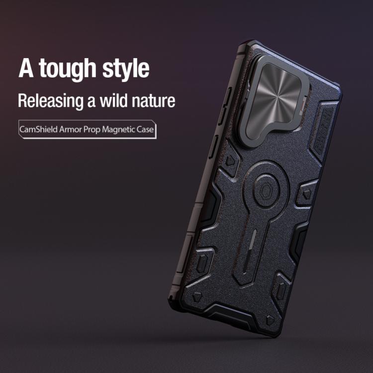 For Samsung Galaxy S25 Ultra 5G NILLKIN Black Rhino Prop MagSafe Magnetic PC Phone Case(Black) - Galaxy S25 Ultra 5G Cases by NILLKIN | Online Shopping UK | buy2fix