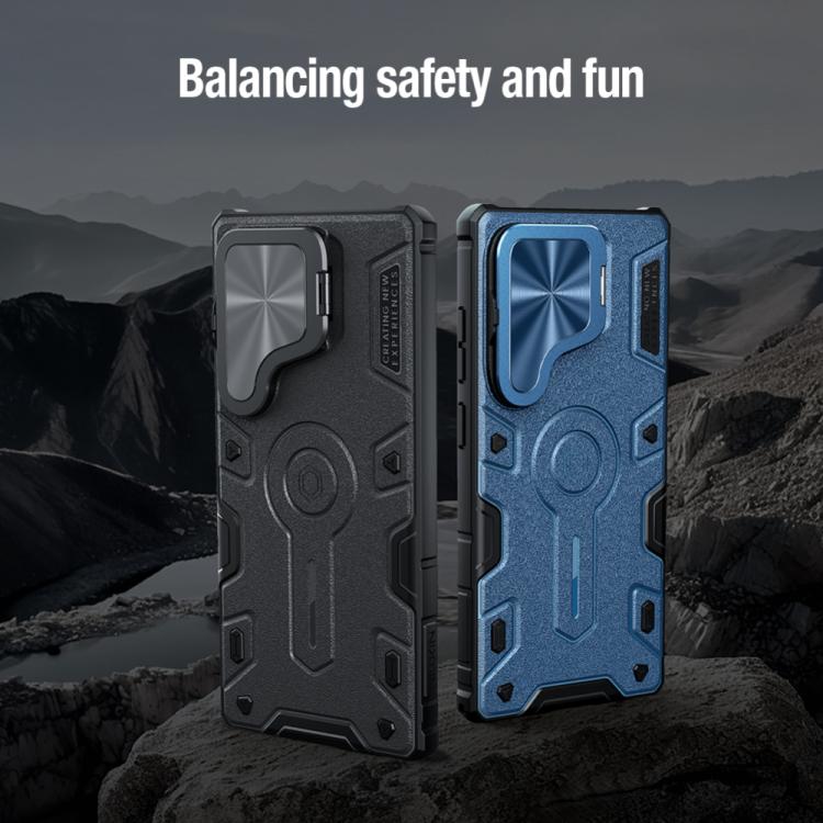 For Samsung Galaxy S25 Ultra 5G NILLKIN Black Rhino Prop MagSafe Magnetic PC Phone Case(Blue) - Galaxy S25 Ultra 5G Cases by NILLKIN | Online Shopping UK | buy2fix