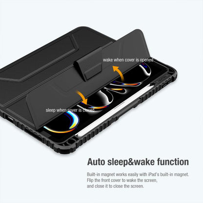 For iPad Air 11 2024 / 2025 NILLKIN Bumper Pro Folding Style Tablet Leather Case(Grey) - iPad Air 11 2025 / 2024 Cases by NILLKIN | Online Shopping UK | buy2fix