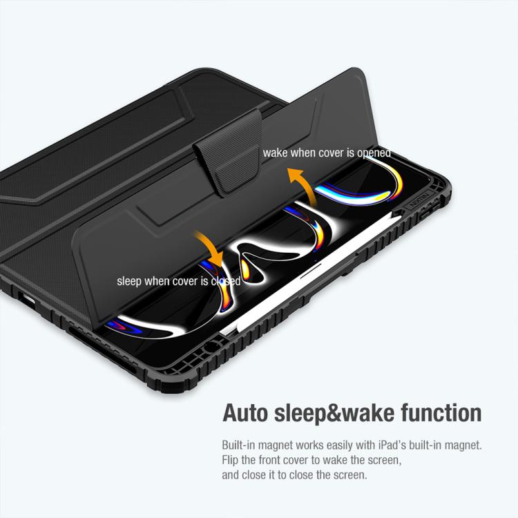 For iPad Air 13 2024 / 2025 NILLKIN Bumper Pro Folding Style Tablet Leather Case(Black) - iPad Air 13 2025 / 2024 Cases by NILLKIN | Online Shopping UK | buy2fix