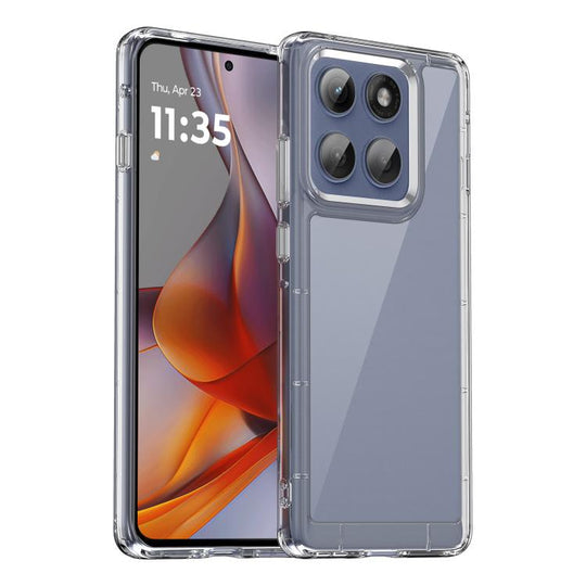 For Motorola Edge 60 Pro Colorful Series Acrylic Hybrid TPU Phone Case(Transparent)