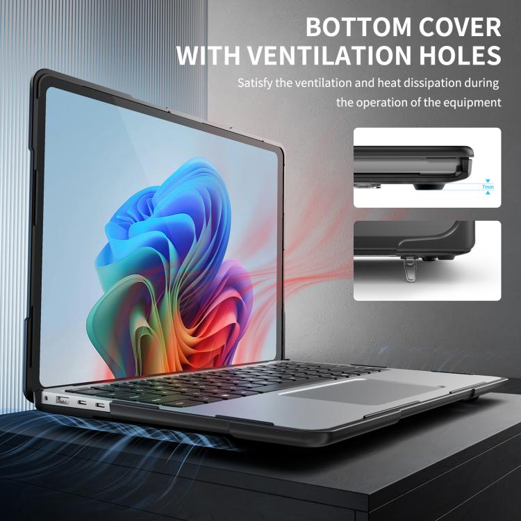 For Microsoft Surface Laptop 7 13.8 inch TPU + PC Two-color Anti-fall Laptop Protective Case(Black) - Other by buy2fix | Online Shopping UK | buy2fix