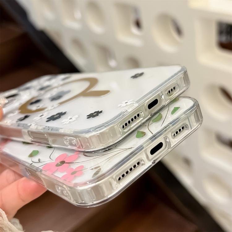 For iPhone 17 Dual-side Laminating IMD MagSafe Phone Case(Pink Flowers) - iPhone 17 Cases by buy2fix | Online Shopping UK | buy2fix