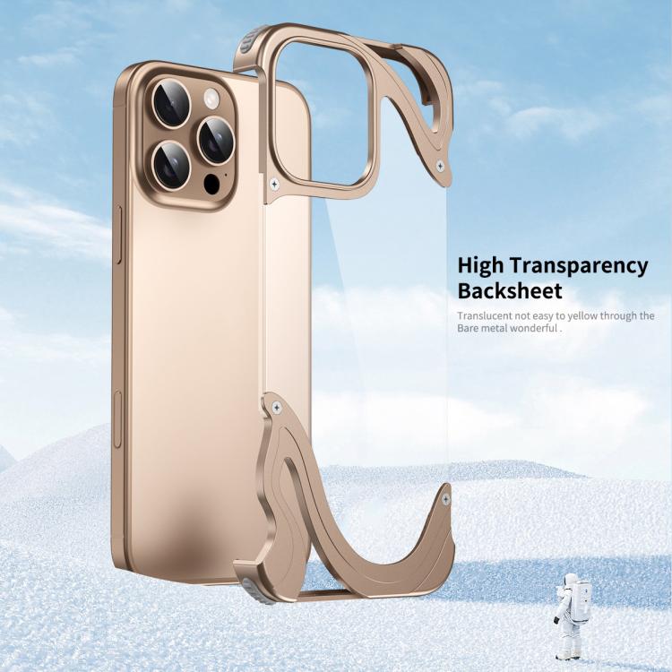 For iPhone 15 Pro Dolphin Metal Hybrid PC Transparent Back Panel Phone Case(Black) - iPhone 15 Pro Cases by buy2fix | Online Shopping UK | buy2fix