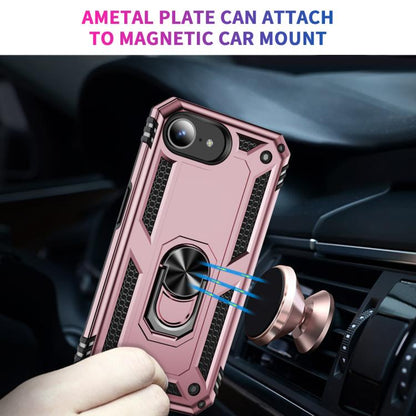 For iPhone 16e Shockproof TPU Hybrid PC Phone Case with Holder(Rose Gold) - iPhone 16e Cases by buy2fix | Online Shopping UK | buy2fix