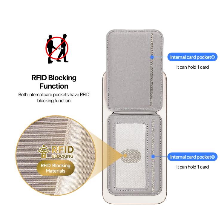 DUX DUCIS Neva Series MagSafe Magnetic Holder Card Bag(Grey) - Adhesive Card Holders by DUX DUCIS | Online Shopping UK | buy2fix