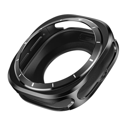 For Samsung Galaxy Watch Ultra 47mm / Ultra 2025 Aluminum Alloy Metal PC Watch Protective Cover(Black White) - Watch Cases by buy2fix | Online Shopping UK | buy2fix